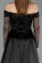 Standesamtkleid Lang Schwarz ABU6219