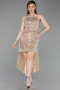 Partykleid Kurz Schuppig Gold ABK2556