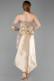 Partykleid Kurz Schuppig Gold ABK2556