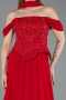 Abendkleid Lang Chiffon Rot ABU6221