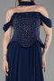 Abendkleid Lang Chiffon Marineblau ABU6221