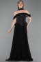 Abendkleid Lang Chiffon Schwarz ABU6221