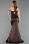 Abendkleid im Meerjungfrau-Stil Lang Satin Braun ABU6222
