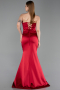Abendkleid im Meerjungfrau-Stil Lang Satin Rot ABU6222