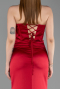 Abendkleid im Meerjungfrau-Stil Lang Satin Rot ABU6222