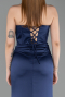 Abendkleid im Meerjungfrau-Stil Lang Satin Marineblau ABU6222
