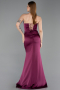 Abendkleid im Meerjungfrau-Stil Lang Satin Pflaume ABU6222