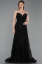 Abendkleid Lang Spitze Schwarz ABU6229