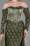 Abendkleid Lang Satin Khaki ABU6230