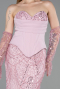 Abendkleid Lang Perlenbesetzt Puder ABU6232
