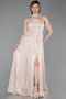 Abendkleid Lang Chiffon Beige ABU6233