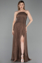 Abendkleid Lang Chiffon Braun ABU6233