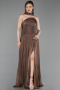 Abendkleid Lang Chiffon Braun ABU6233