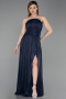 Abendkleid Lang Chiffon Marineblau ABU6233