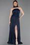 Abendkleid Lang Chiffon Marineblau ABU6233