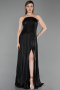 Abendkleid Lang Chiffon Schwarz ABU6233
