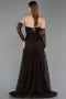 Abendkleid Lang Spitze Braun ABU6229