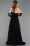 Abendkleid Lang Spitze Schwarz ABU6229