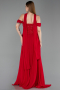 Abendkleid Lang Chiffon Rot ABU6221