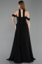 Bekleidung in Großen Größen Lang Chiffon Schwarz ABU6247