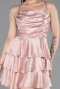 Partykleid Kurz Satin Puder ABK2640
