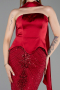 Abendkleid Lang Perlenbesetzt Weinrot ABU6234