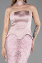 Abendkleid Lang Perlenbesetzt Puder ABU6234