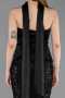 Abendkleid Lang Perlenbesetzt Schwarz ABU6234