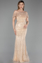 Abendkleid Lang Schuppig Gold ABU6237