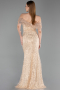 Abendkleid Lang Schuppig Gold ABU6237