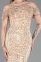 Abendkleid Lang Schuppig Gold ABU6237