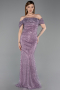 Abendkleid Lang Schuppig Lavendel ABU6237
