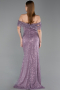 Abendkleid Lang Schuppig Lavendel ABU6237