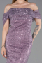 Abendkleid Lang Schuppig Lavendel ABU6237