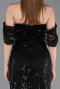 Abendkleid Lang Schuppig Schwarz ABU6237