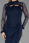 Abendkleid Lang Spitze Marineblau ABU6207