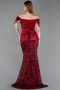 Abendkleid Lang Schuppig Weinrot ABU6243