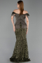 Abendkleid Lang Schuppig Khaki ABU6243
