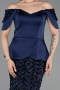 Abendkleid Lang Schuppig Marineblau ABU6243