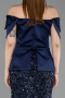 Abendkleid Lang Schuppig Marineblau ABU6243