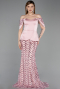 Abendkleid Lang Schuppig Puder ABU6243