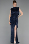 Abendkleid Lang Schuppig Marineblau ABU2752