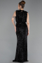 Abendkleid Lang Schuppig Schwarz ABU2752