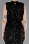 Abendkleid Lang Schuppig Schwarz ABU2752