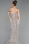 Abschlusskleid Lang Schuppig Beige ABU6218
