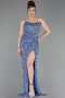 Abschlusskleid Lang Schuppig Indigo ABU6218