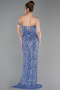 Abschlusskleid Lang Schuppig Indigo ABU6218