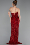Abschlusskleid Lang Schuppig Rot ABU6218
