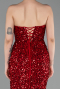 Abschlusskleid Lang Schuppig Rot ABU6218