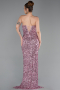 Abschlusskleid Lang Schuppig Puder ABU6218